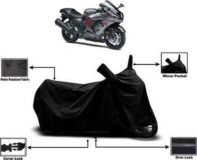 Amexride Two Wheeler Cover for Kawasaki(Ninja ZX-14R, Black)
