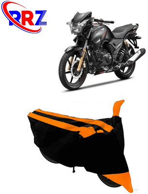 RRZ Waterproof Two Wheeler Cover for TVS(Apache RTR 180, Black, Orange)