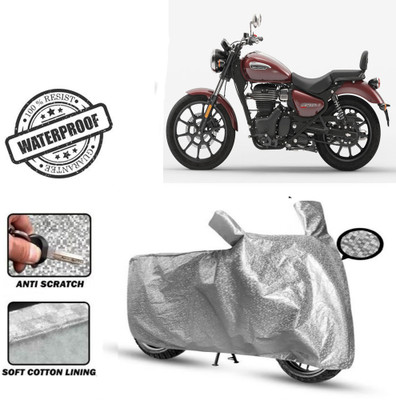 Autoinnovation Waterproof Two Wheeler Cover for Royal Enfield(Meteor 350, Silver)