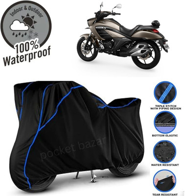 pocket bazar Waterproof Two Wheeler Cover for Suzuki(Intruder BS6, Black)