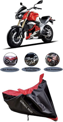 gurukul mart Waterproof Two Wheeler Cover for Mahindra(Mojo UT 300, Black, Red)