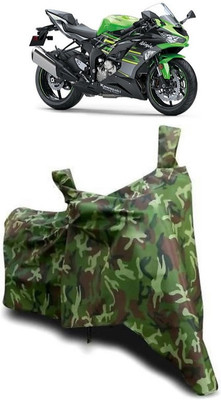 ATBROTHERS Waterproof Two Wheeler Cover for Kawasaki(Ninja ZX-6R BS6, Multicolor, Green)