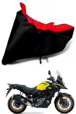 DSAMI Two Wheeler Cover for Suzuki(V-Strom 650 XT, Red, Black)