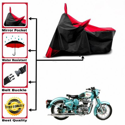 DeepShakshi AUTOMOTIVE Two Wheeler Cover for Royal Enfield(Classic 500, Red, Black)