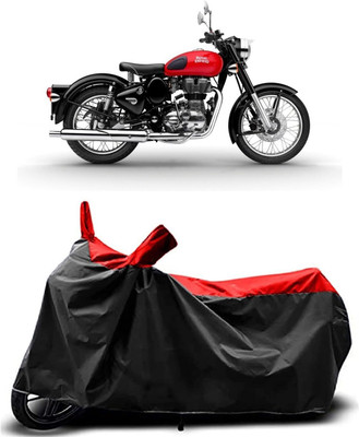 KEDIT Two Wheeler Cover for Royal Enfield(Classic 350 Signals, Red, Black)