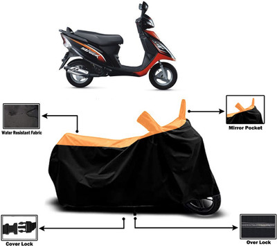 Amexride Two Wheeler Cover for TVS(Scooty Streak, Orange)