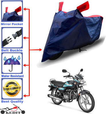 KEDIT Two Wheeler Cover for Hero(HF Deluxe, Red, Blue)
