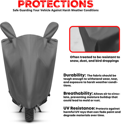 BigFly Waterproof Two Wheeler Cover for TVS(Apache RTR 180, Grey, Red)