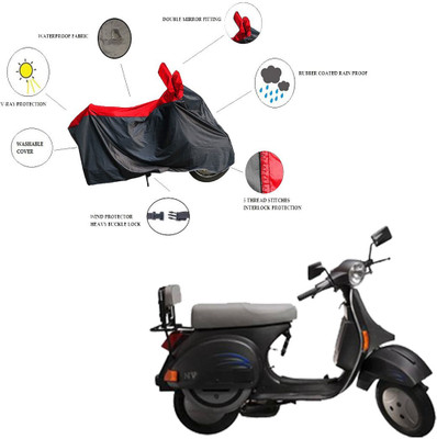 RiderShine Waterproof Two Wheeler Cover for LML(NV, Black, Red)