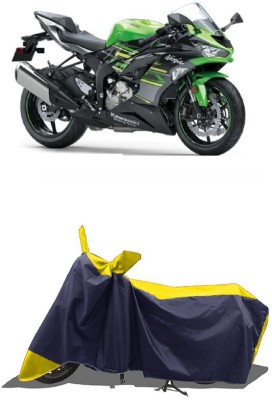 SUGASHRI Waterproof Two Wheeler Cover for Kawasaki(Ninja ZX-6R BS6, Yellow, Blue)