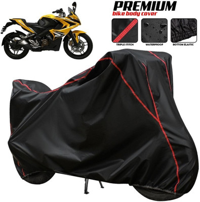 OliverX Waterproof Two Wheeler Cover for Bajaj(Pulsar RS200 BS6, Black, Red, Multicolor)