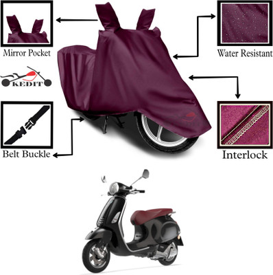 KEDIT Two Wheeler Cover for Piaggio(Vespa, Maroon)