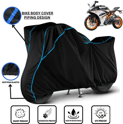 LE PRA Waterproof Two Wheeler Cover for KTM(RC 390, Black, Blue)