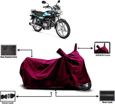 Amexride Two Wheeler Cover for Hero(HF Deluxe BS6, Maroon)