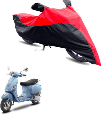 Motodreka Two Wheeler Cover for Vespa(ZX 125, Red, Black)