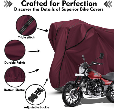 AutoGalaxy Waterproof Two Wheeler Cover for Bajaj(Avenger, Maroon, Black)
