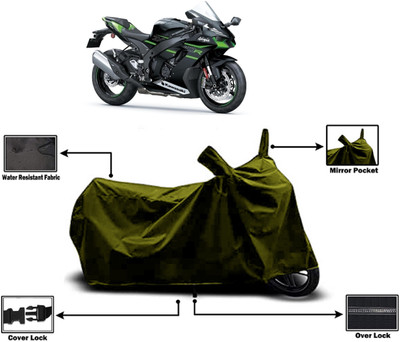 Amexride Two Wheeler Cover for Kawasaki(Ninja ZX 10R BS6, Green)
