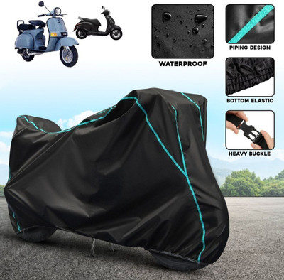 AUTOCAD Waterproof Two Wheeler Cover for Bajaj(Chetak, Black, Blue)