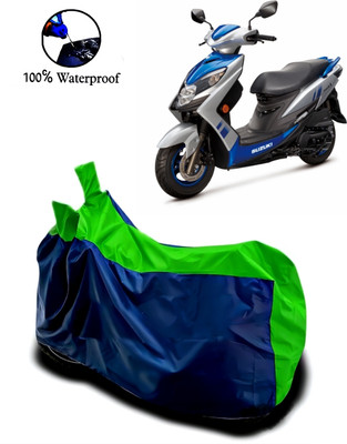 Autofly Waterproof Two Wheeler Cover for Suzuki(Swish 125, Blue, Green)