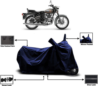 Amexride Two Wheeler Cover for Royal Enfield(Bullet 500, Blue)