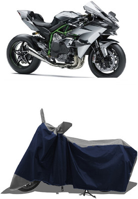 SUGASHRI Waterproof Two Wheeler Cover for Kawasaki(Ninja H2R, Grey, Blue)