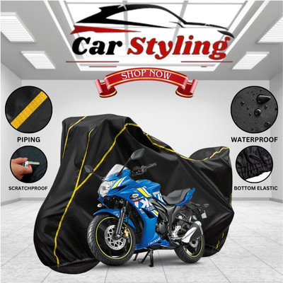 Car Styling Waterproof Two Wheeler Cover for Suzuki(Gixxer, Black, Yellow)