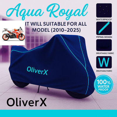 OliverX Waterproof Two Wheeler Cover for KTM(RC 125 BS6, Blue, Red)