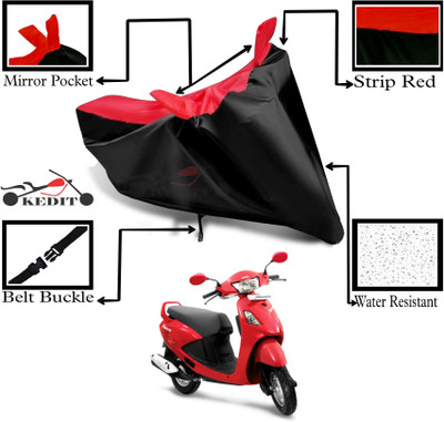 KEDIT Two Wheeler Cover for Hero(Pleasure, Red, Black)
