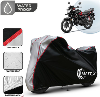 MATT_X Waterproof Two Wheeler Cover for Honda(SP 125, Black, Silver)