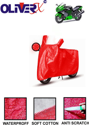OliverX Waterproof Two Wheeler Cover for Kawasaki(Ninja ZX 14R BS6, Red)