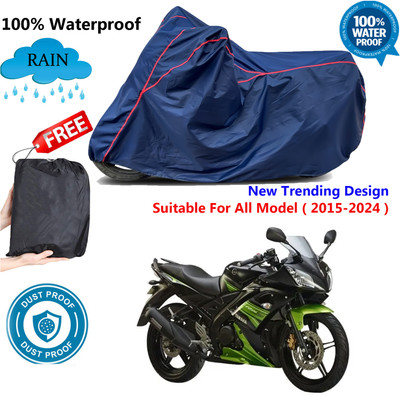 AUTOCAD Waterproof Two Wheeler Cover for Yamaha(YZF R15S, Blue, Red)