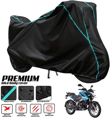 ZAQE Two Wheeler Cover for Bajaj(Pulsar NS125, Black, Blue)