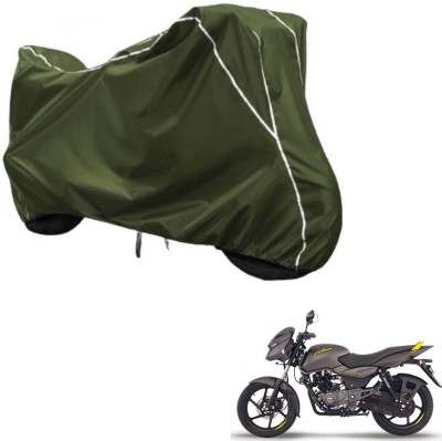 Love Me Two Wheeler Cover for Bajaj(Pulsar 150, Green, White)