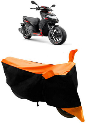 ABORDABLE Two Wheeler Cover for Aprilia(SR 150, Black, Orange)