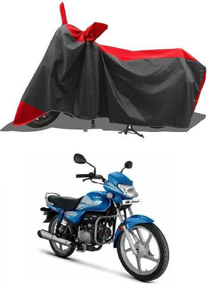 RAAMKM Two Wheeler Cover for Hero(HF Deluxe, Red, Black)