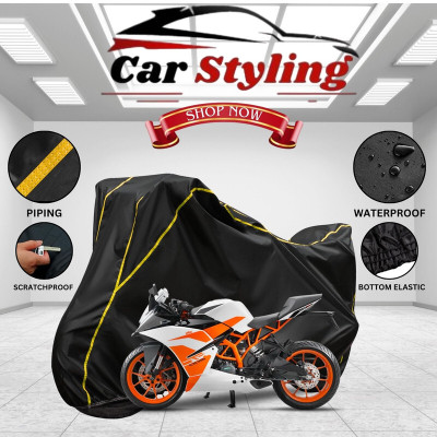 Car Styling Waterproof Two Wheeler Cover for KTM(RC 200 BS6, Black, Yellow)