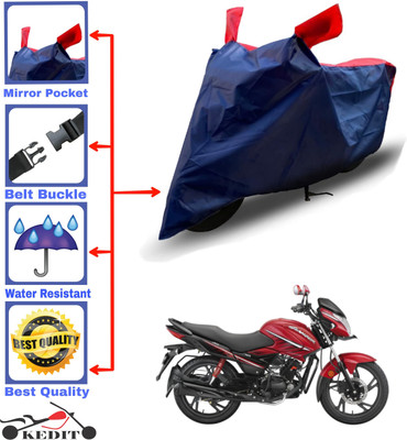 KEDIT Two Wheeler Cover for Hero(Glamour i3s, Red, Blue)