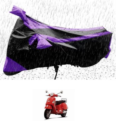 RONISH Waterproof Two Wheeler Cover for Piaggio(Piaggio Vespa, Purple, Black)