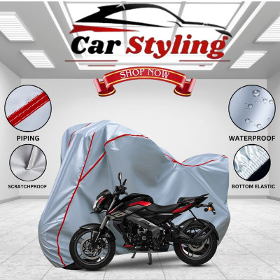 Car Styling Waterproof Two Wheeler Cover for Bajaj(Pulsar NS 160, Silver, Red)