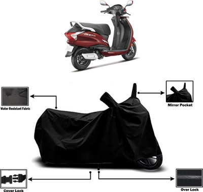 Amexride Two Wheeler Cover for Hero(Duet 125CC, Black)