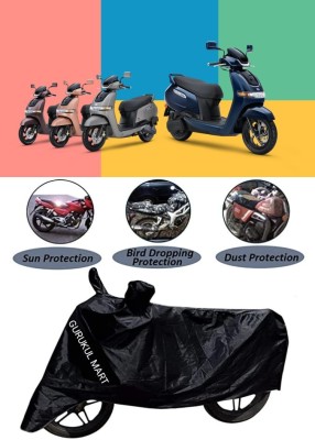 gurukul mart Waterproof Two Wheeler Cover for TVS(Electric Scooter, Black)