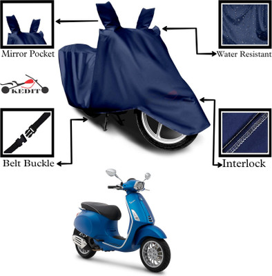 KEDIT Two Wheeler Cover for Vespa(Vespa LX, Blue)