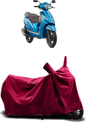 KEDIT Two Wheeler Cover for TVS(Wego, Maroon)