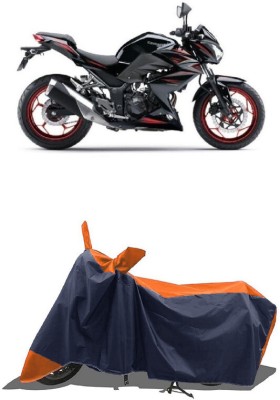 SUGASHRI Waterproof Two Wheeler Cover for Kawasaki(Z250 BS6, Orange, Blue)