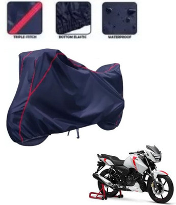 brandroofz Waterproof Two Wheeler Cover for TVS(Apache, Blue, Red)