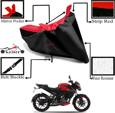 KEDIT Two Wheeler Cover for Bajaj(Pulsar 180NS, Red, Black)
