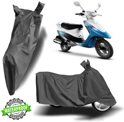 ROYAL AUTO MART Waterproof Two Wheeler Cover for TVS(Scooty Pep Plus, Grey)