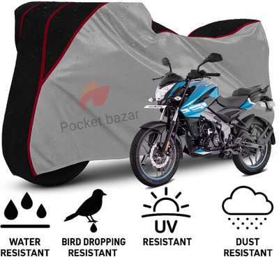 pocket bazar Waterproof Two Wheeler Cover for Bajaj(Pulsar NS125, Silver, Black)
