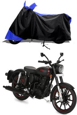GROFATIK Two Wheeler Cover for Royal Enfield(Classic Stealth Black, Blue)
