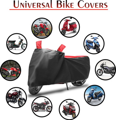 AUTOSITE Two Wheeler Cover for Hero(HF Deluxe, Black, Red)